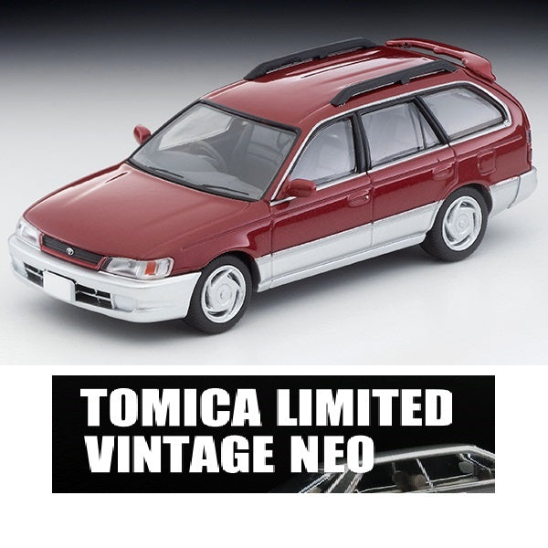TOMYTEC Tomica Limited Vintage Neo 1/64 Toyota Corolla Wagon G Touring (Red / Silver) 1997 LV-N264a