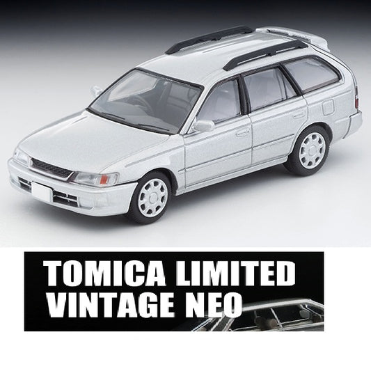 TOMYTEC Tomica Limited Vintage Neo 1/64 Toyota Corolla Wagon L Touring (Silver) 1997 LV-N264b