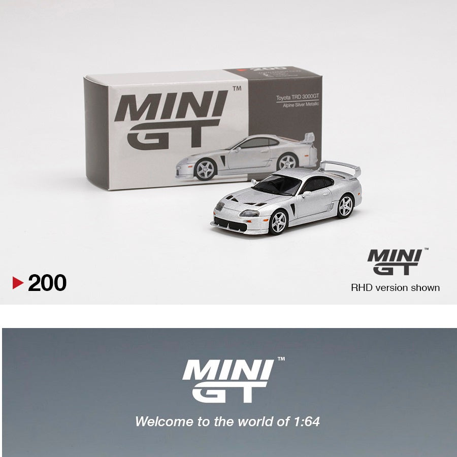 MINI GT 1/64 Toyota TRD 3000GT Alpine Silver Metallic LHD MGT00200-L