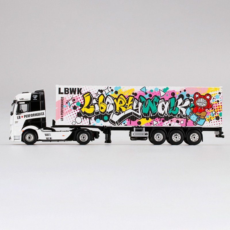 MINI GT 1/64 Mercedes-Benz Actros With 40 Ft Container "LBWK" Kuma Graffiti RHD MGT00333-R