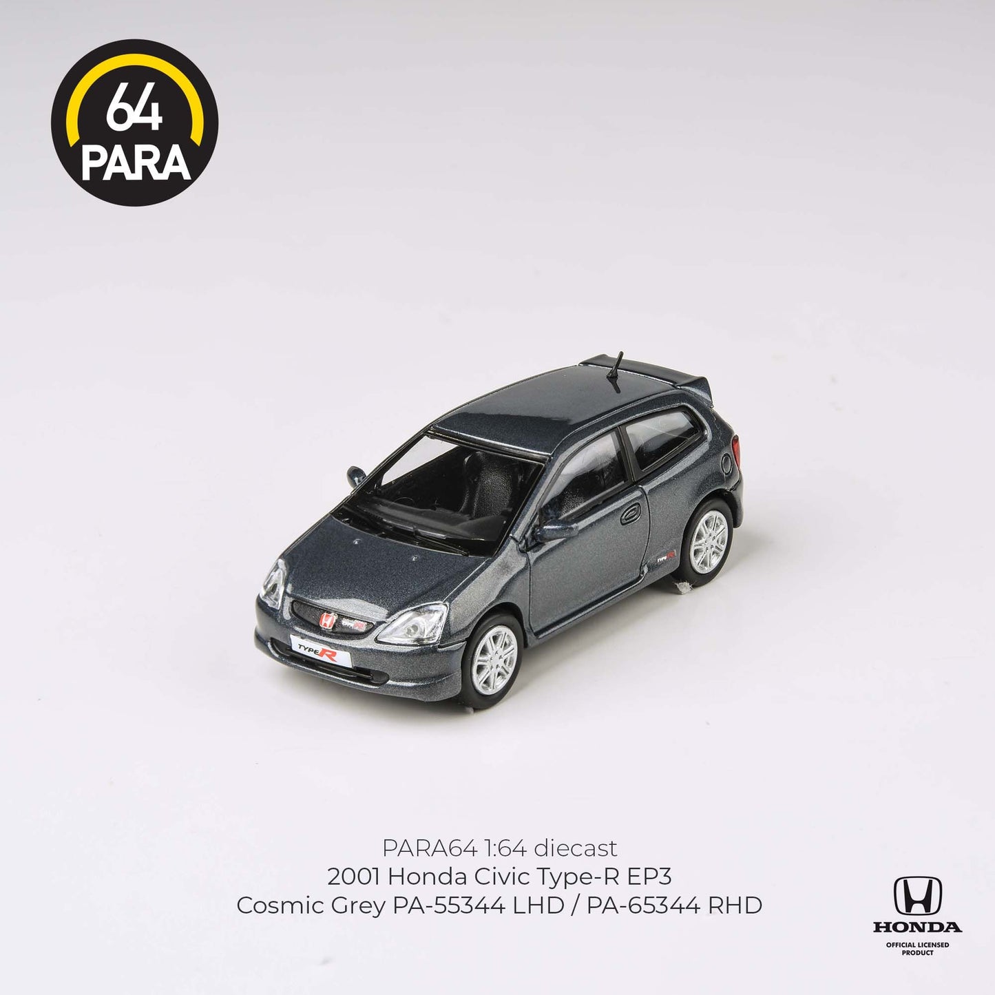 PARA64 1/64 Honda 2001 Civic Type R EP3 Cosmic Grey LHD PA-55344