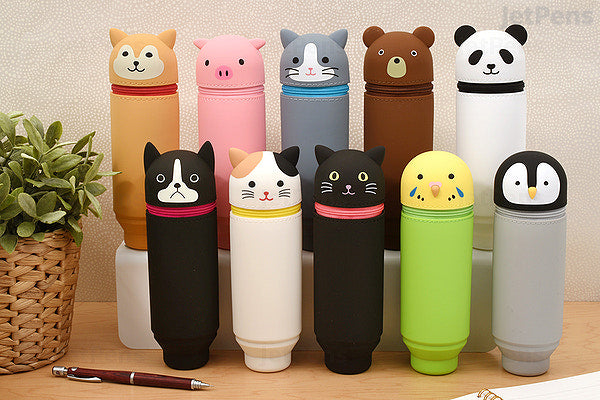 LIHIT LAB Japan Animal "Standing" Pencil Case - Boston Terrier A-7712-8