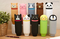 LIHIT LAB Japan Animal "Standing" Pencil Case - Cat A-7712-7