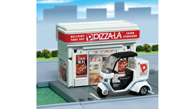 TOMICA WORLD Tomica Town Pizarra (with Tomica Pizza-La Delivery Bike)