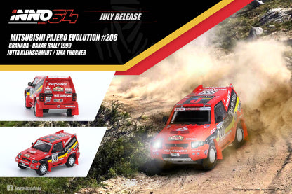 PREORDER INNO64 1/64 MITSUBISHI PAJERO EVOLUTION #208 "PLATSTATION" Granada - Dakar Rally 1999 2017 IN64-EVOP-PS99 (Approx. Release Date : July 2020)