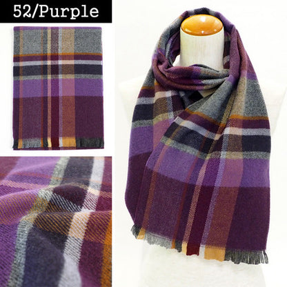 Lune Jumelle Plaid Scraf - Purple QC828523-52 Made in France