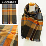 Lune Jumelle Plaid Scarf - Orange QC828523-71 Made in France