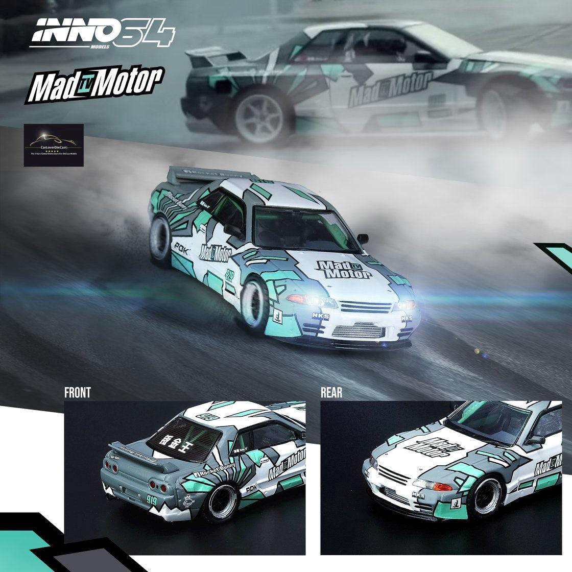 INNO64 1/64 NISSAN SKYLINE GTR R32 PANDEM MAD MOTOR ECHO GAO - CDC