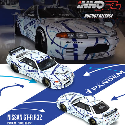 INNO64 1/64 NISSAN SKYLINE GTR R32 ROCKET BUNNY PANDEM TOYO TIRES IN64-R32-TT