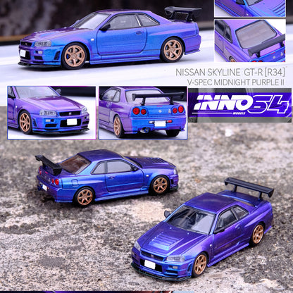 INNO64 1/64 NISSAN SKYLINE GT-R (R34) Midnight Purple II IN64-R34RT-MPII