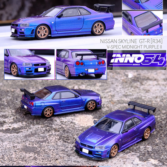 INNO64 1/64 NISSAN SKYLINE GT-R (R34) Midnight Purple II IN64-R34RT-MPII