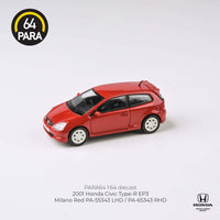 PARA64 1/64 Honda 2001 Civic Type R EP3 Milano Red LHD PA-55343
