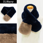 Lune Jumelle Two Tone Faux Fur Scarf Navy SD826610-31