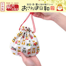 Shiba Inu おさんぽ日和 Drawstring Bag 303-700 Small Red (MADE IN JAPAN)