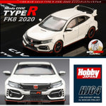HOBBY JAPAN 1/64 Honda CIVIC TYPE R (FK8) 2020 with Engine Display Model Championship White HJ642055AW