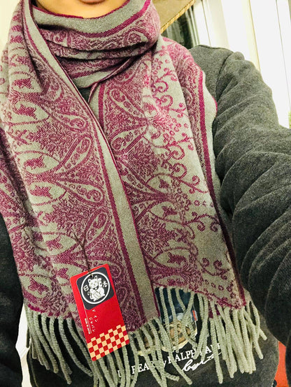 Lune Jumelle Paisley Scarf Grey WP728301-13