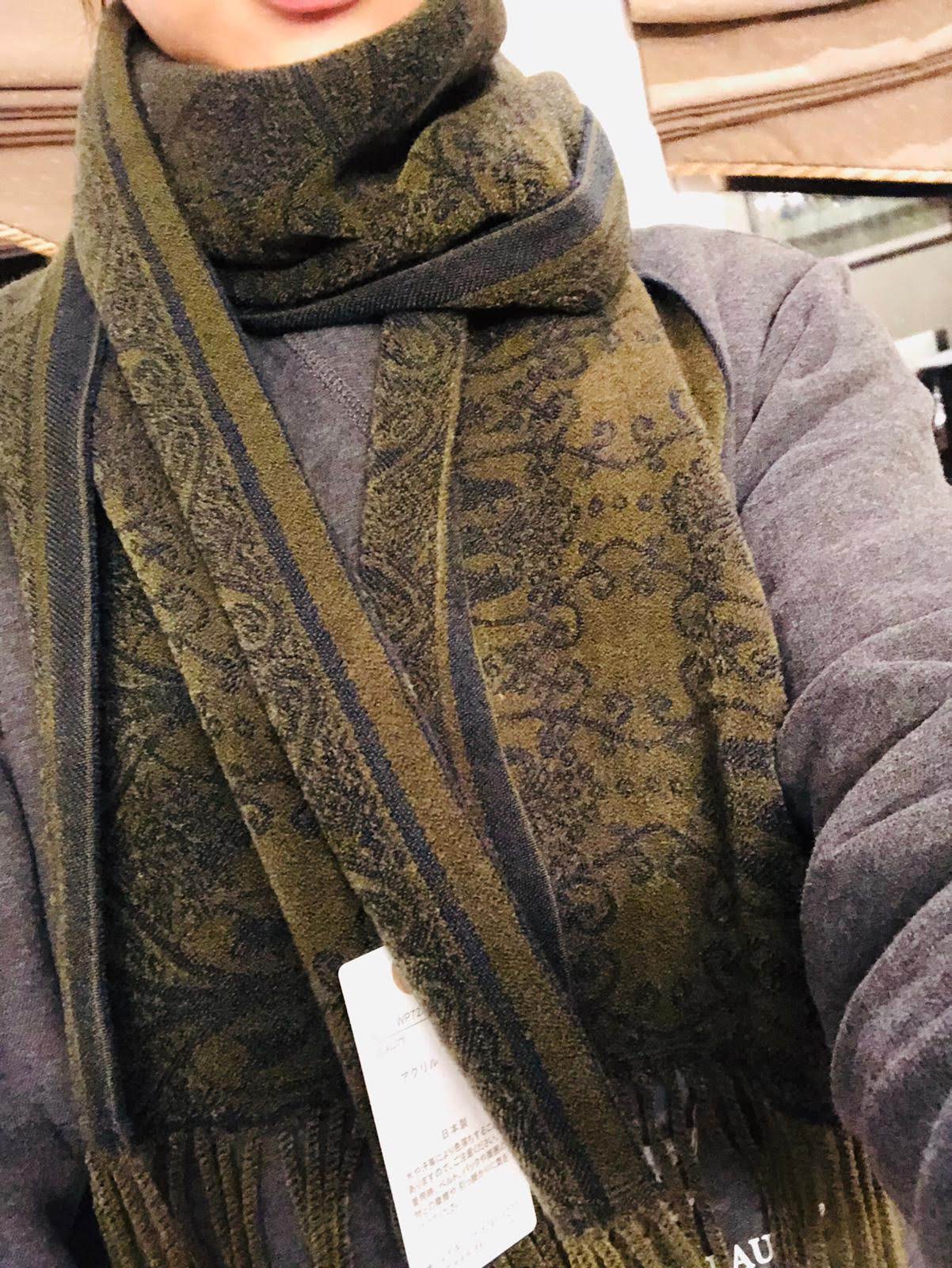 Lune Jumelle Paisley Scarf Green WP728301-82