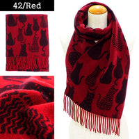 Lune Jumelle Sitting Cat Scarf Red/Black WP828007-42