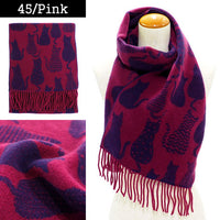 Lune Jumelle Sitting Cat Scarf Pink/purple WP828007-45